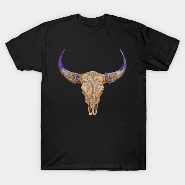 Skull and Horns T-Shirt by AlcantaraArt